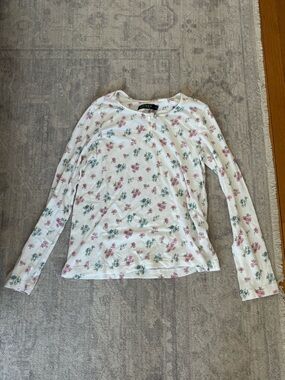 Ralph Lauren White Floral Long-Sleeve Pajama Set